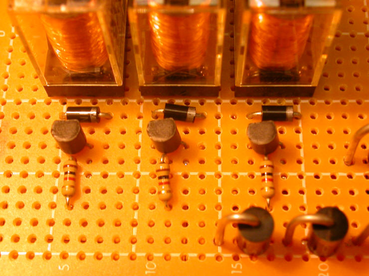 The orientation of the diodes and transistors is critical!